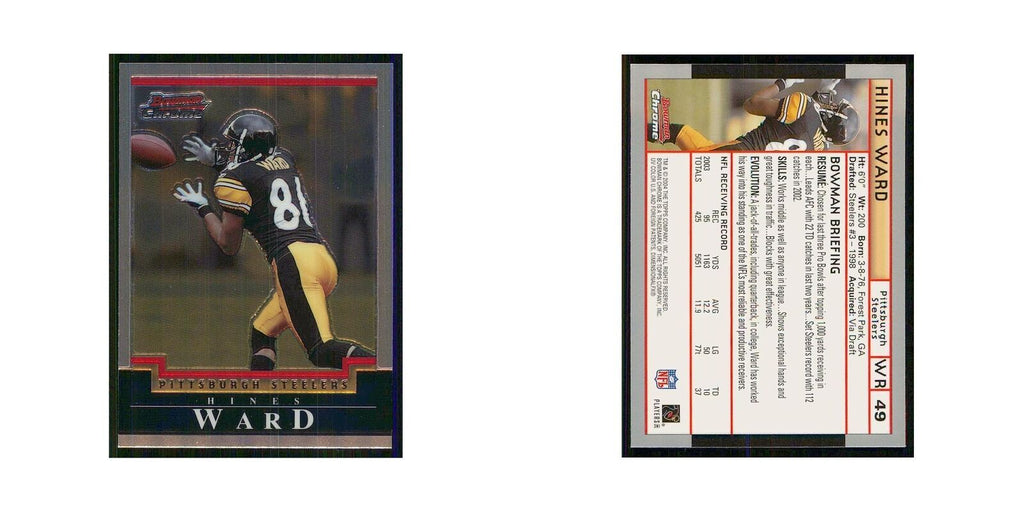 2004 Bowman Chrome Hines Ward Steelers #49