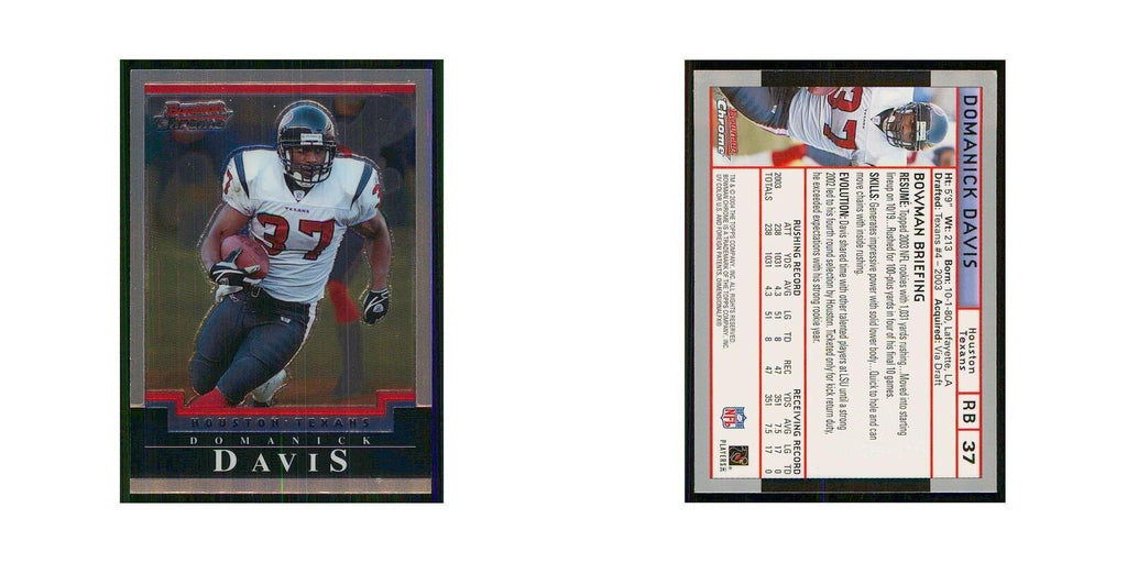 2004 Bowman Chrome Domanick Davis Texans #37