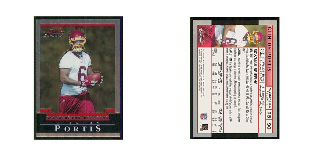 2004 Bowman Chrome Clinton Portis Redskins #90
