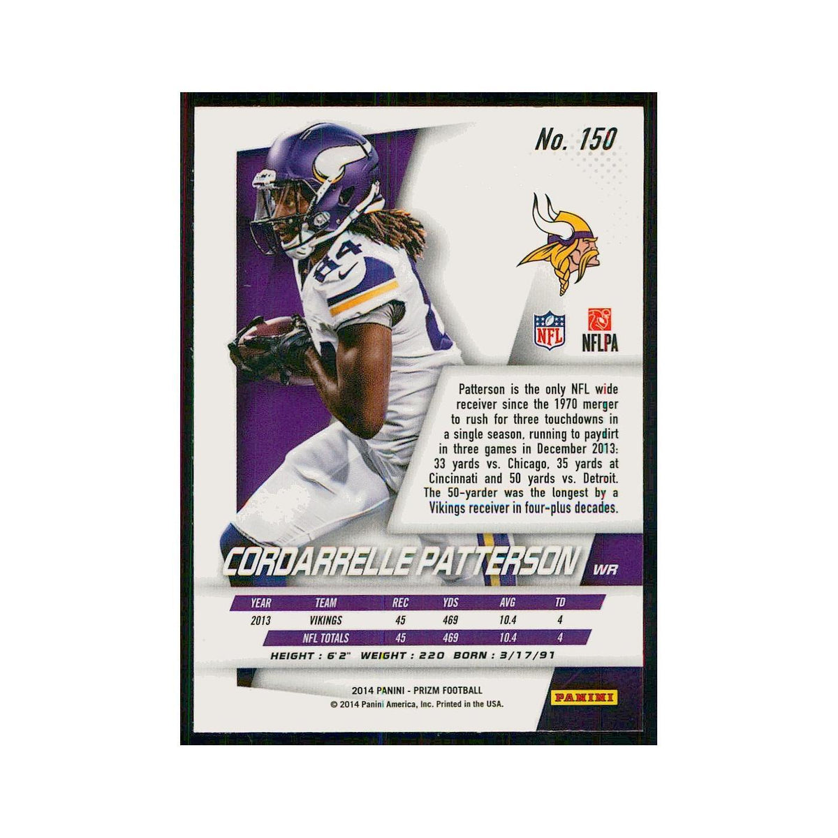2014 Panini Prizm Cordarrelle Patterson Vikings #150