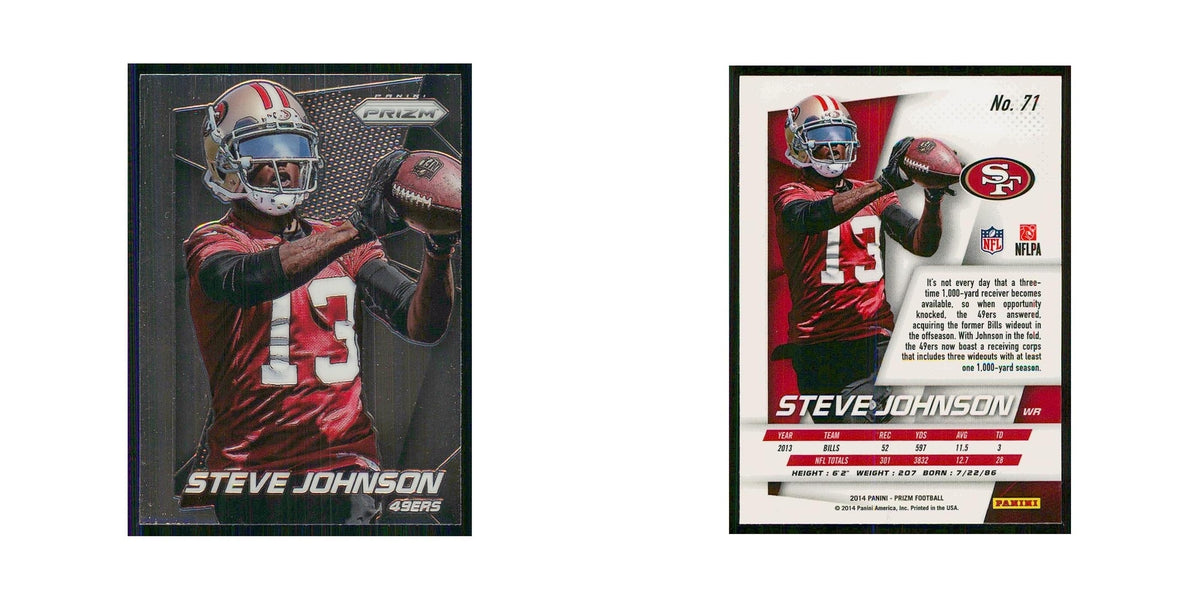 2014 Panini Prizm Steve Johnson 49ers #71