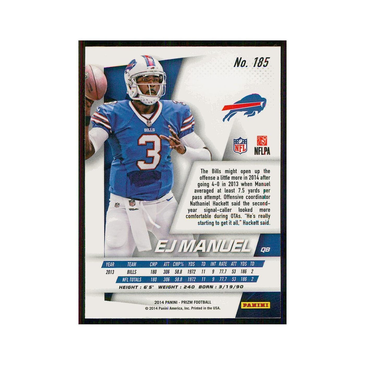 2014 Panini Prizm EJ Manuel Bills #185