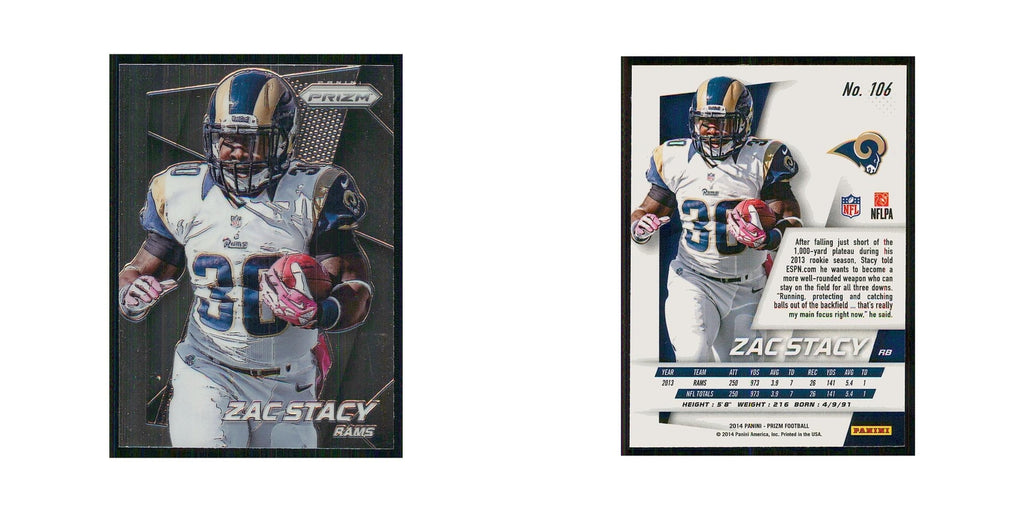 2014 Panini Prizm Zac Stacy St. Louis Rams #106