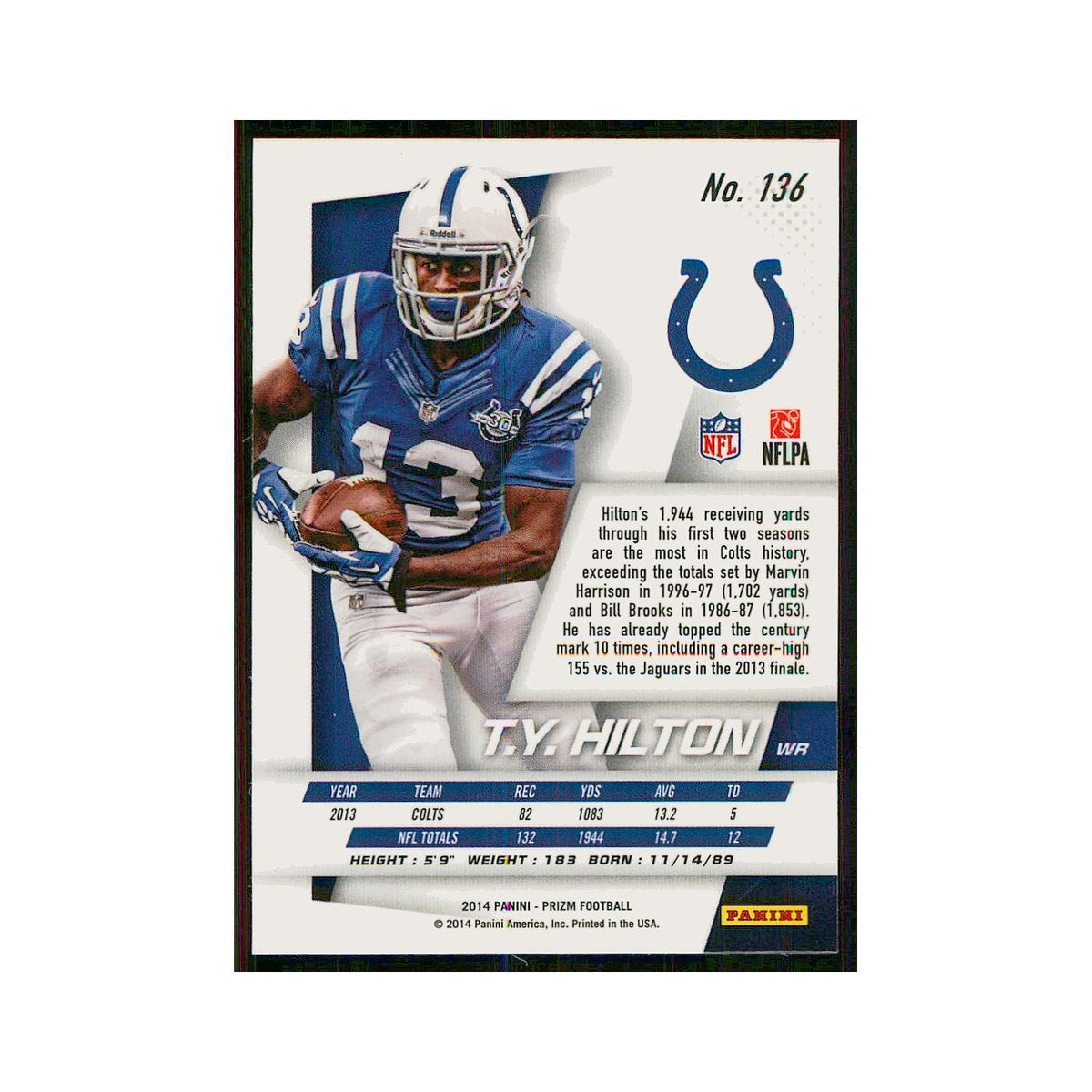 2014 Panini Prizm T.Y. Hilton Colts #136