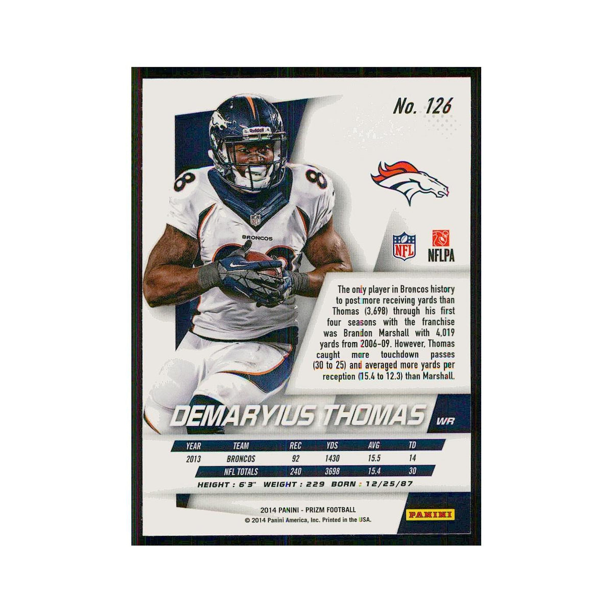 2014 Panini Prizm Demaryius Thomas Broncos #126