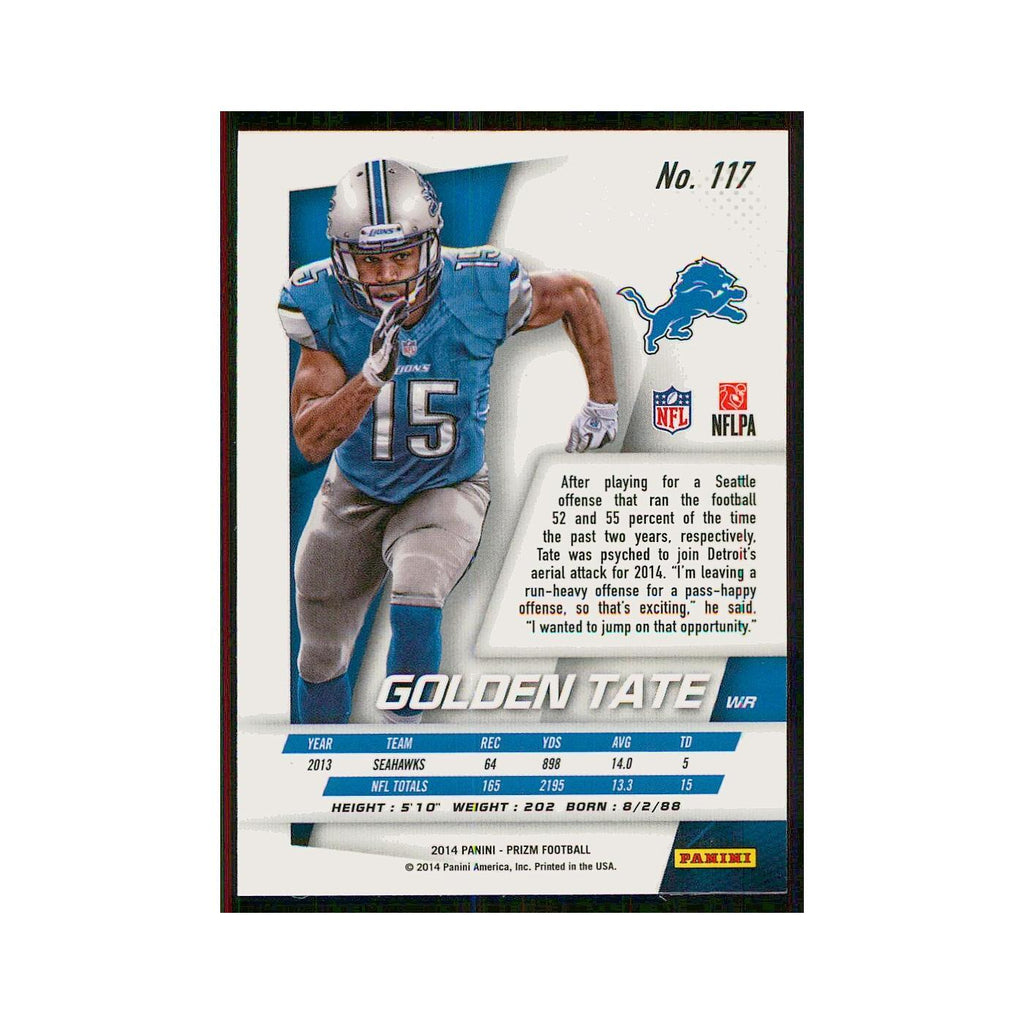 2014 Panini Prizm Golden Tate Lions #117