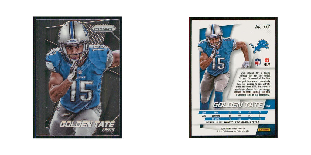 2014 Panini Prizm Golden Tate Lions #117