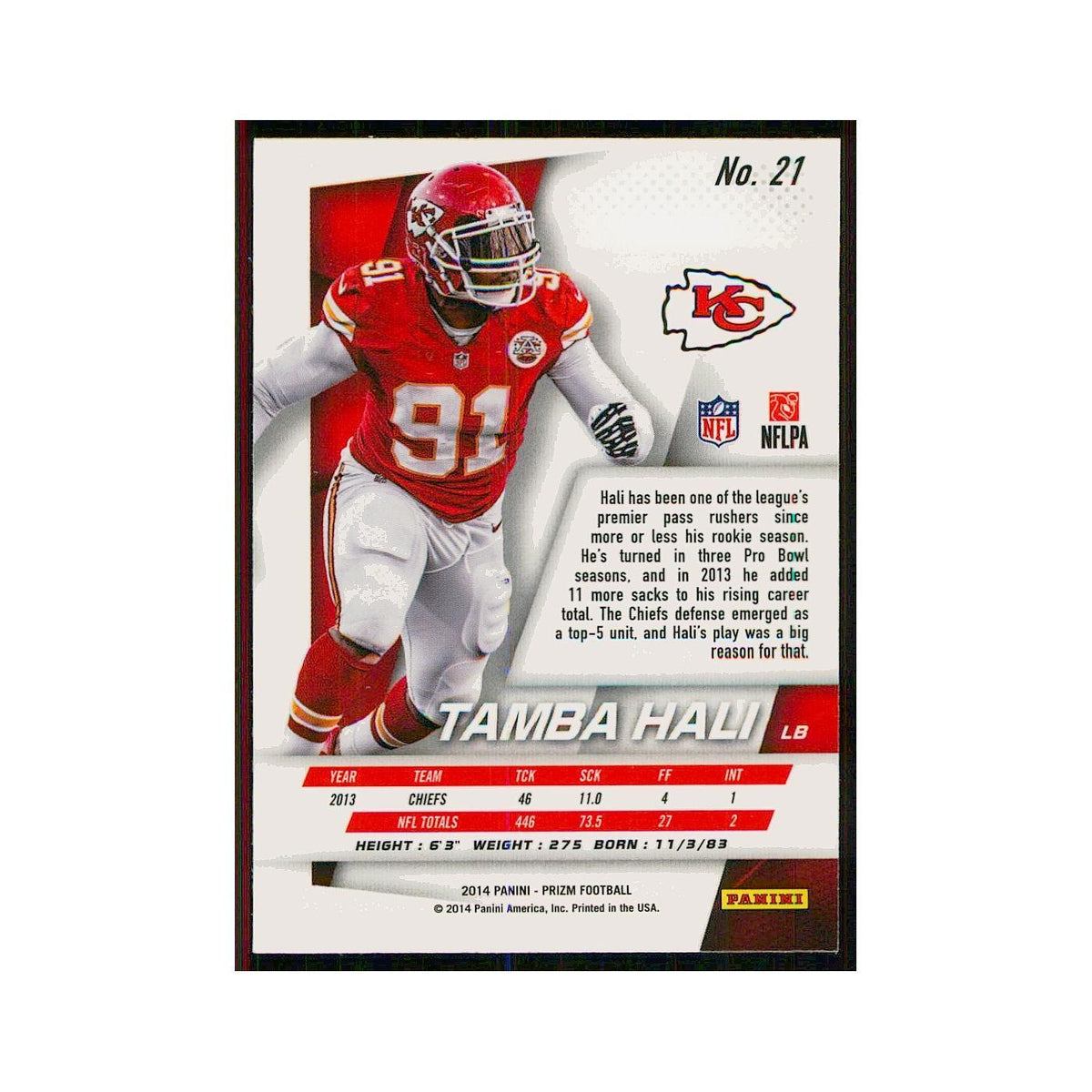 2014 Panini Prizm Tamba Hali Chiefs #21