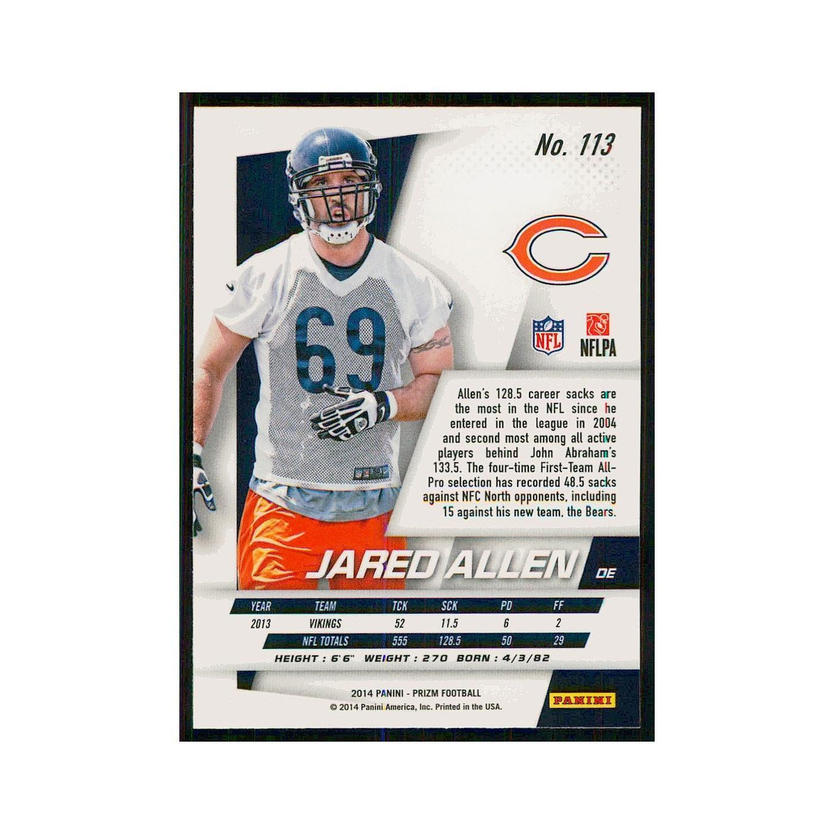 2014 Panini Prizm Jared Allen Bears #113