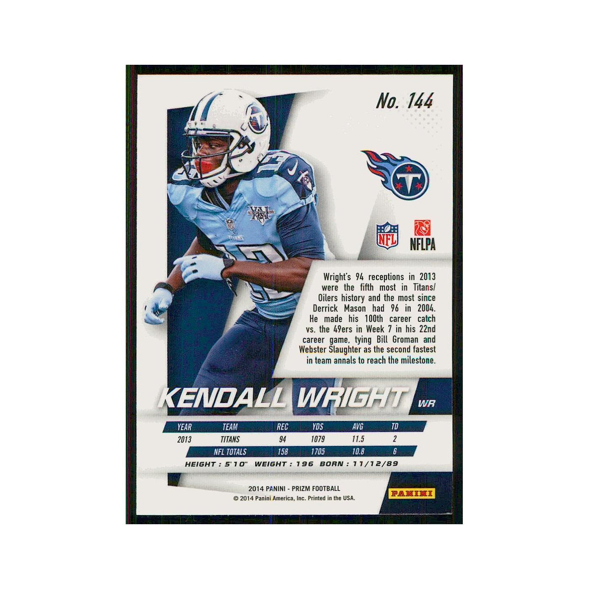 2014 Panini Prizm Kendall Wright Titans #144