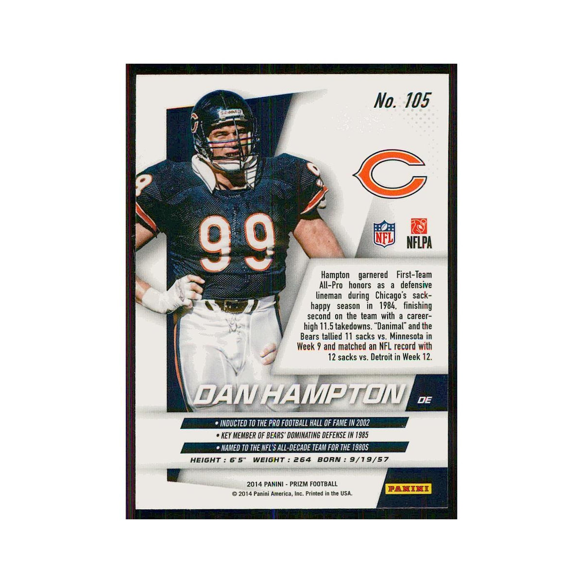 2014 Panini Prizm Dan Hampton Bears #105