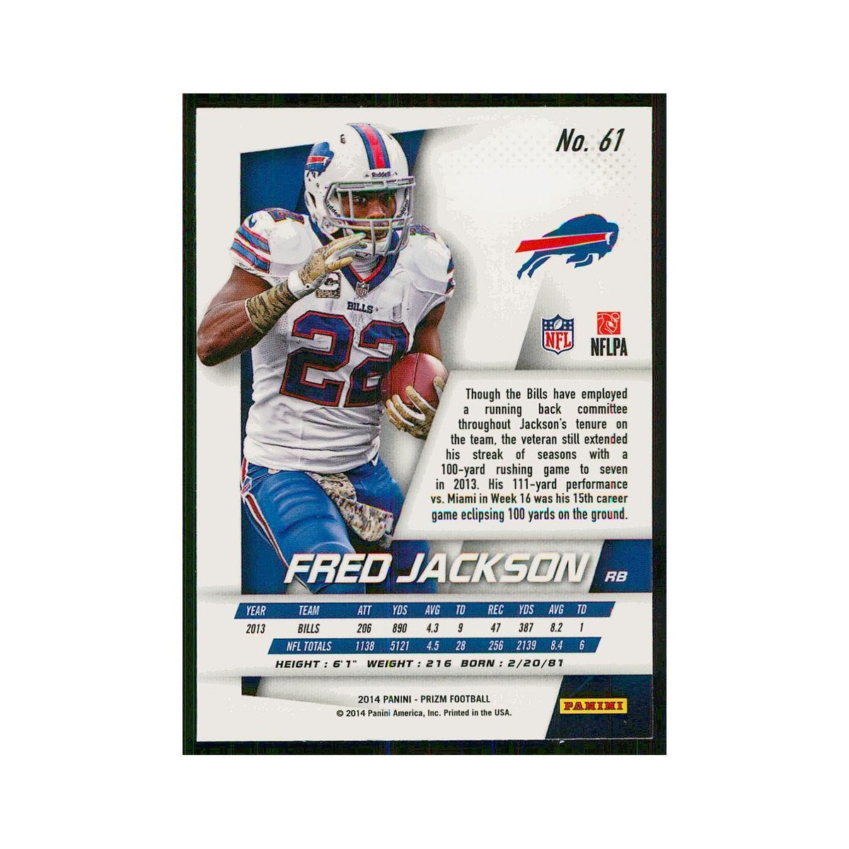 2014 Panini Prizm Fred Jackson Bills #61