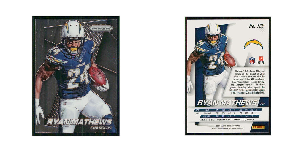 2014 Panini Prizm Ryan Mathews San Diego Chargers #125