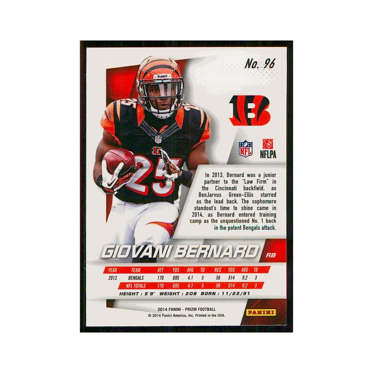2014 Panini Prizm Giovani Bernard Bengals #96