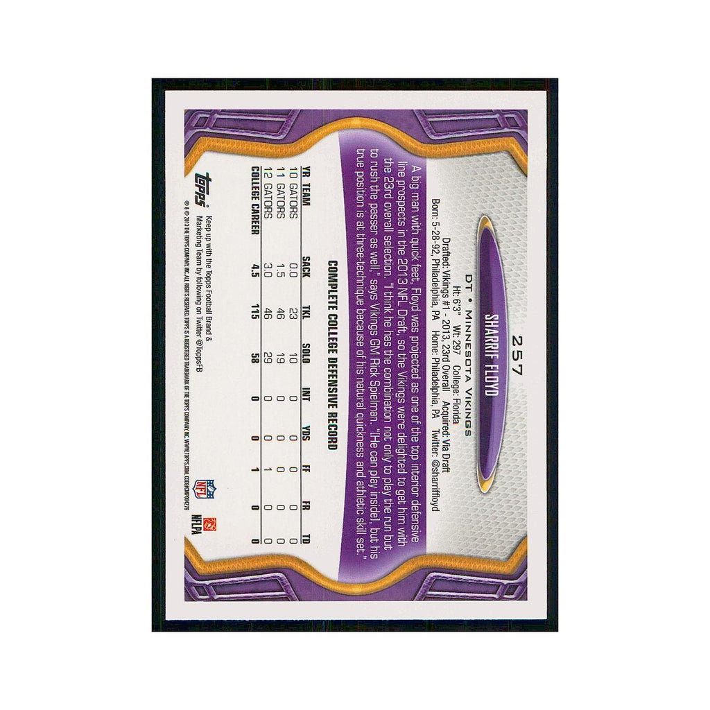 2013 Topps Sharrif Floyd RC Vikings #257