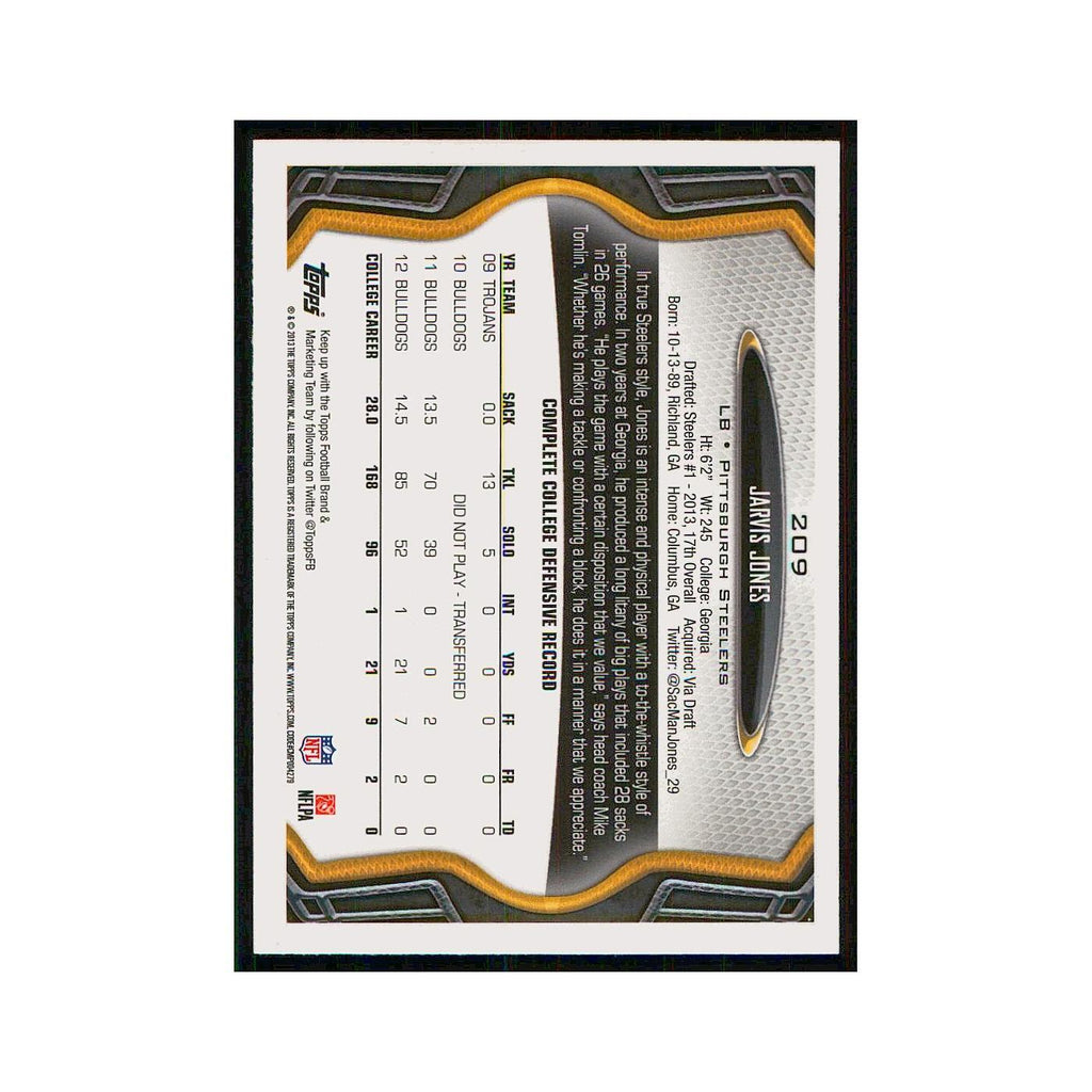2013 Topps Jarvis Jones RC Steelers #209