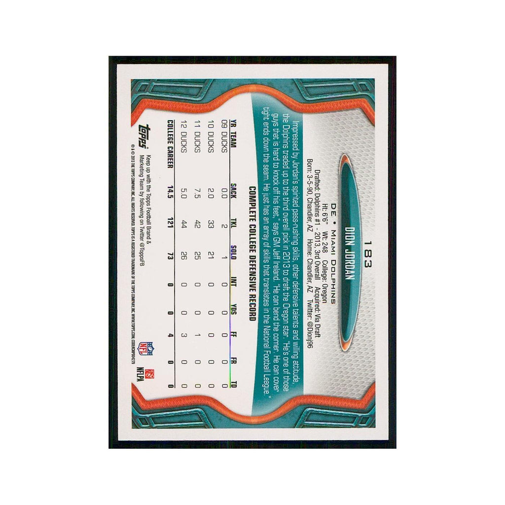 2013 Topps Dion Jordan RC Dolphins #183