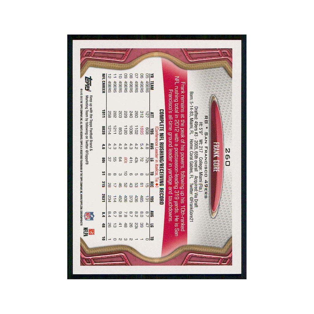 2013 Topps Frank Gore 49ers #260