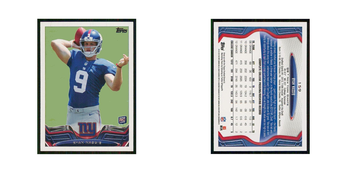 2013 Topps Ryan Nassib RC Giants #159