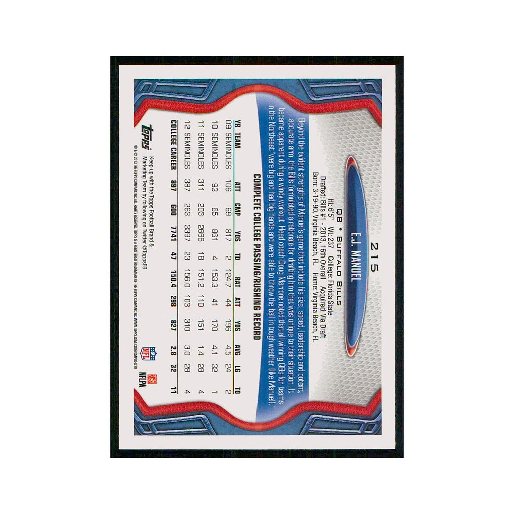 2013 Topps E.J. Manuel RC Bills #215