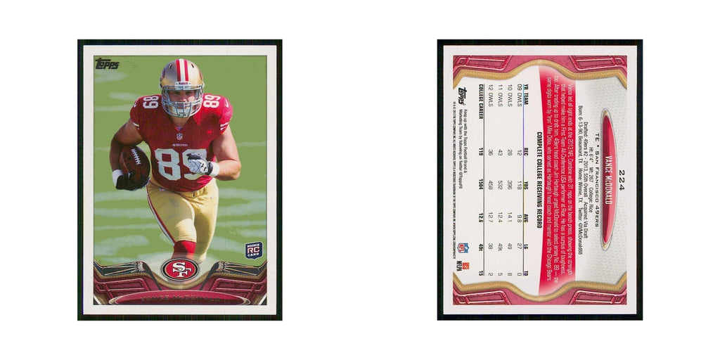 2013 Topps Vance McDonald RC 49ers #224