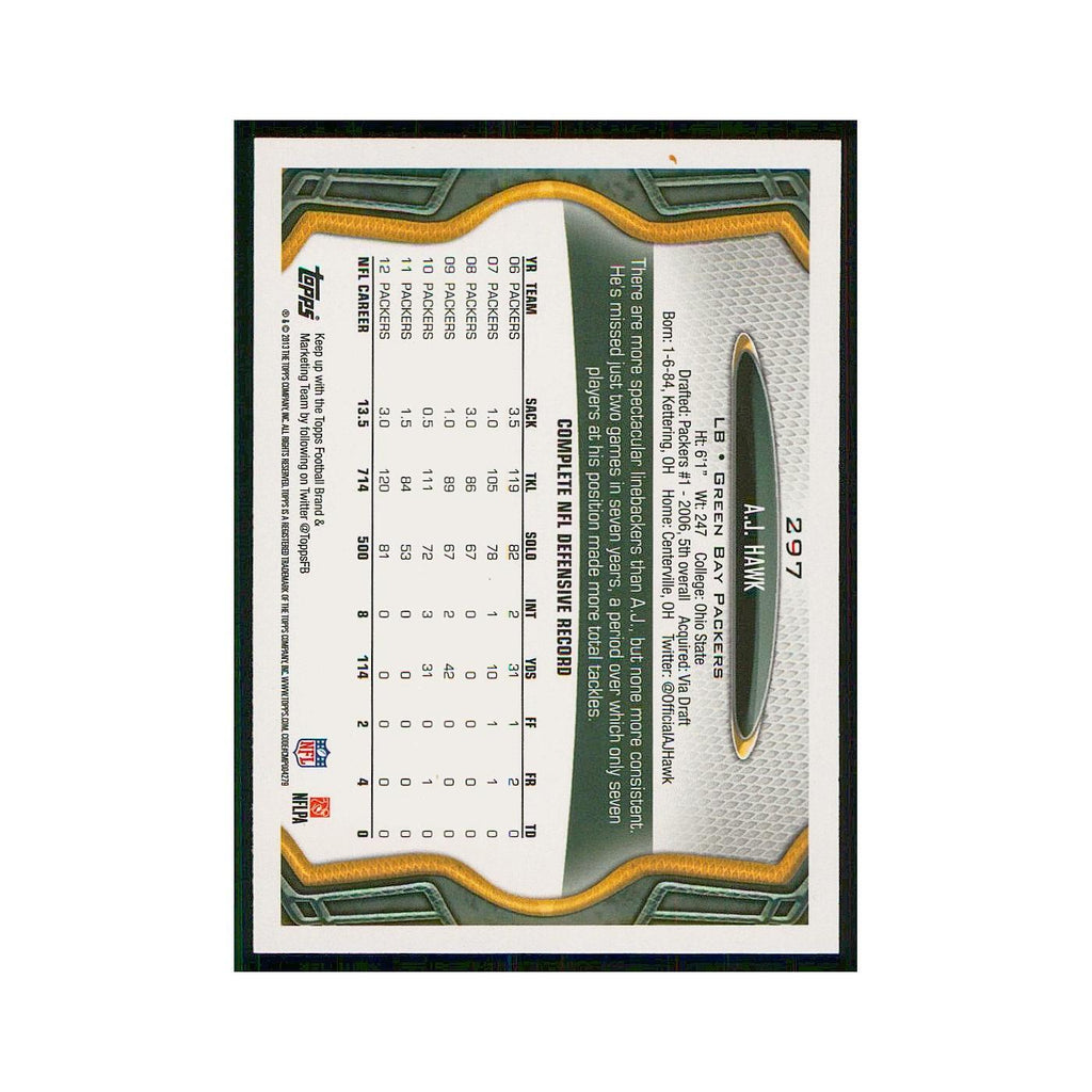2013 Topps A.J. Hawk Packers #297