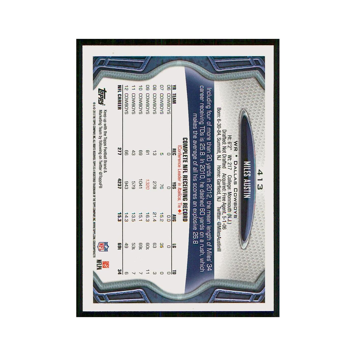 2013 Topps Miles Austin Cowboys #413