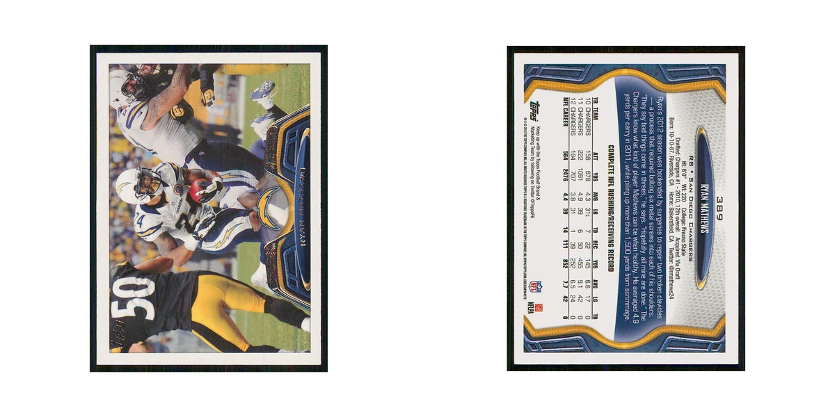 2013 Topps Ryan Mathews San Diego Chargers #389