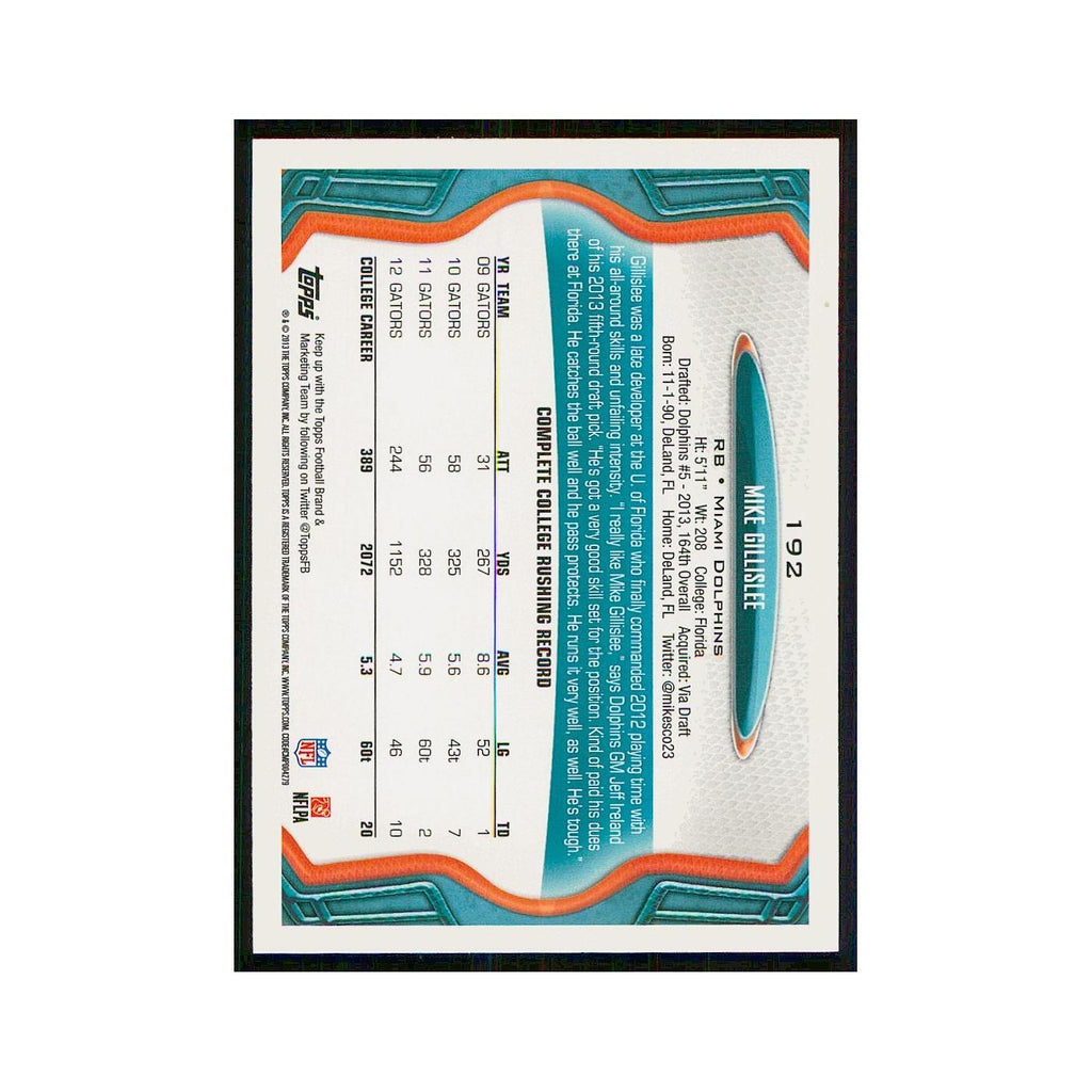 2013 Topps Mike Gillislee RC Dolphins #192