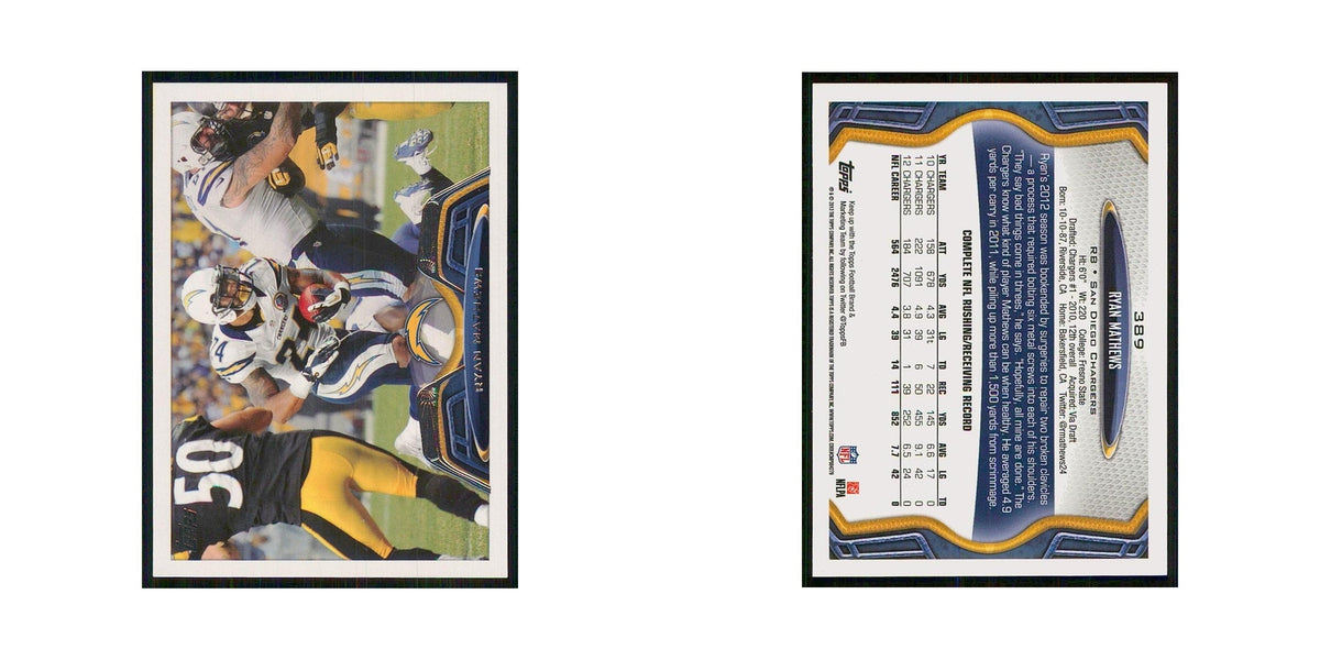 2013 Topps Ryan Mathews San Diego Chargers #389