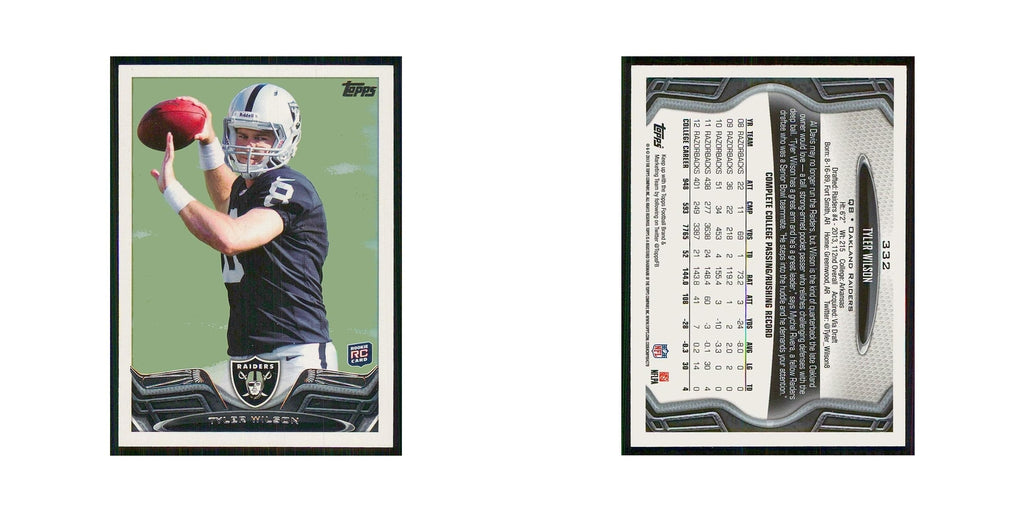 2013 Topps Tyler Wilson RC Raiders #332