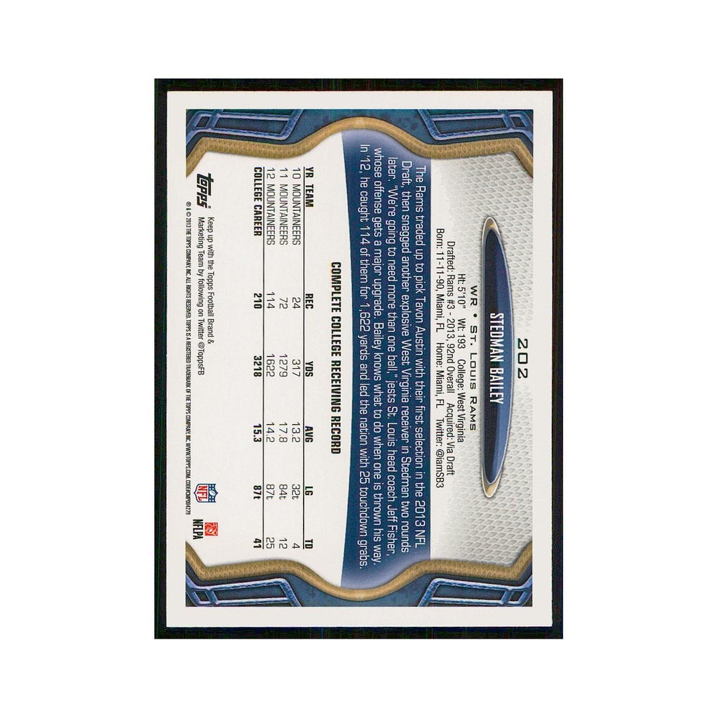 2013 Topps Stedman Bailey RC St. Louis Rams #202