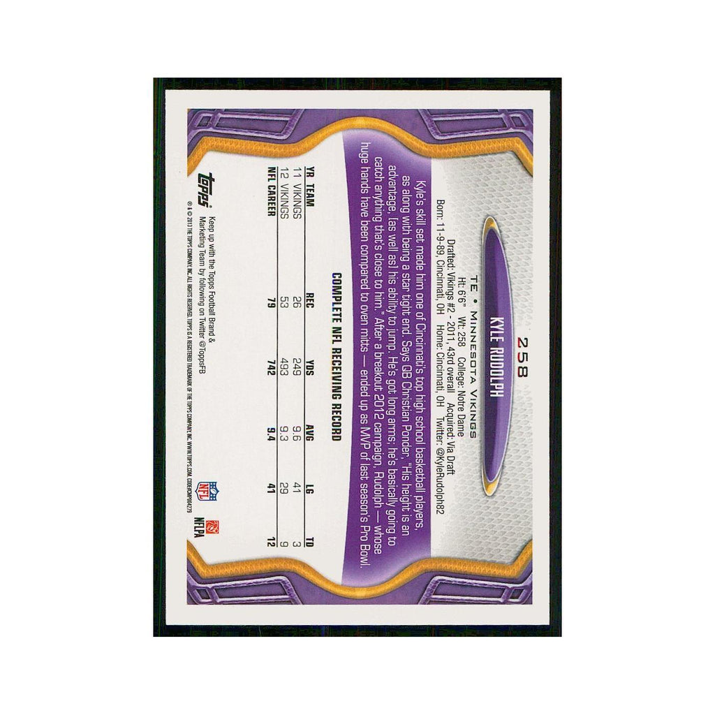2013 Topps Kyle Rudolph Vikings #258