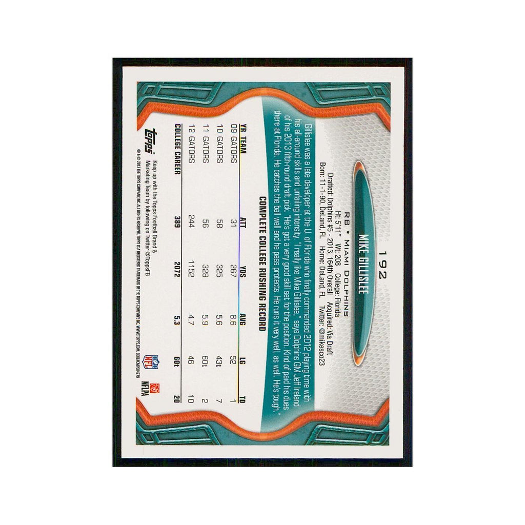 2013 Topps Mike Gillislee RC Dolphins #192