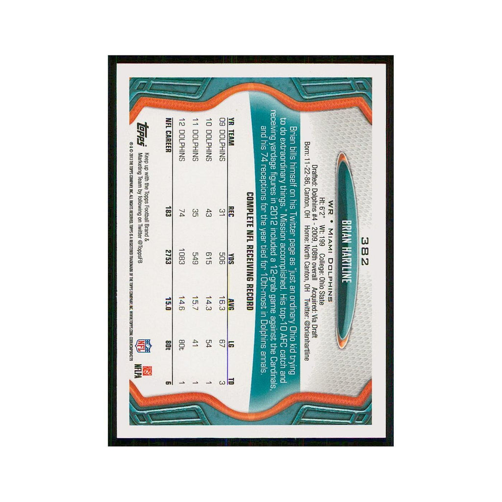 2013 Topps Brian Hartline Dolphins #382