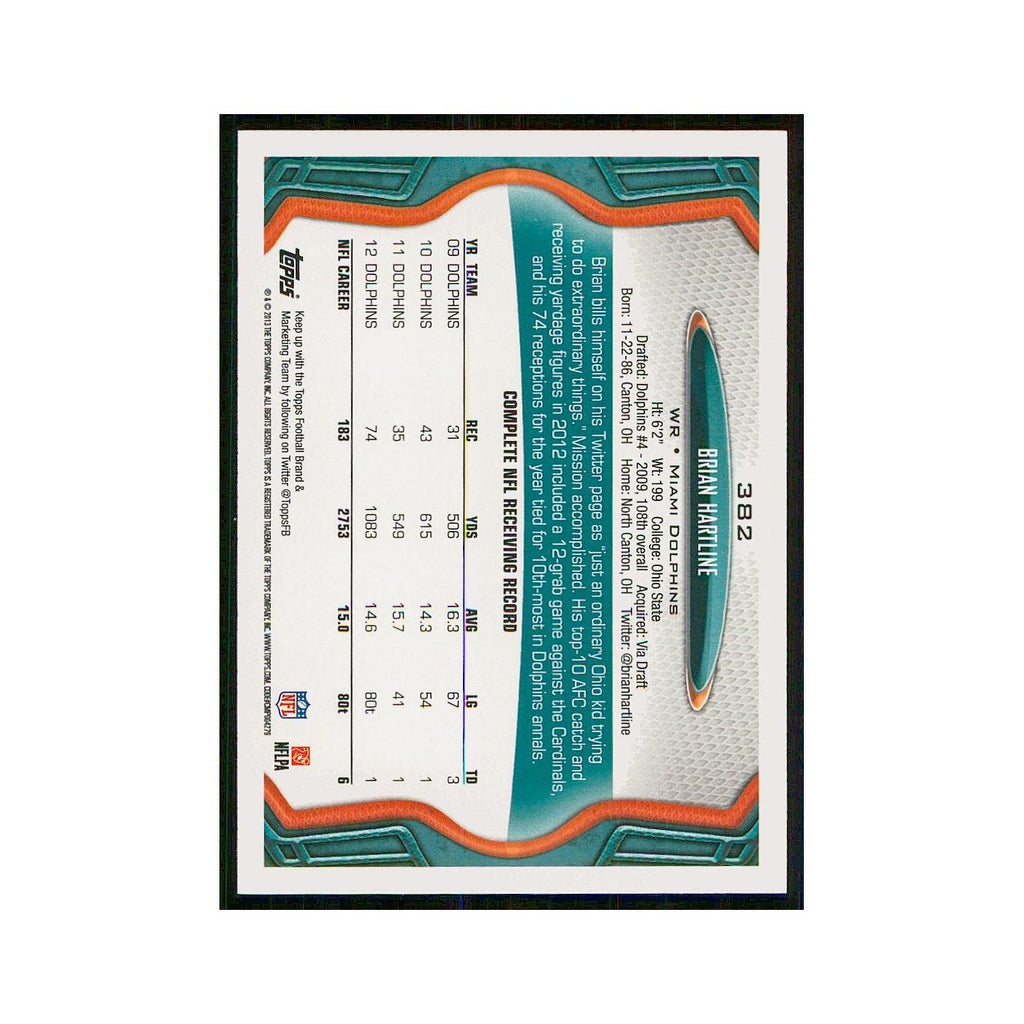 2013 Topps Brian Hartline Dolphins #382