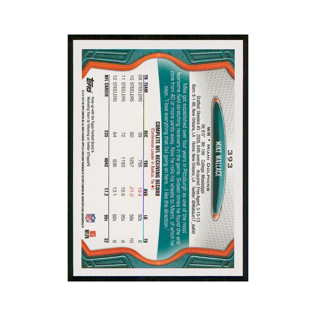 2013 Topps Mike Wallace Dolphins #393