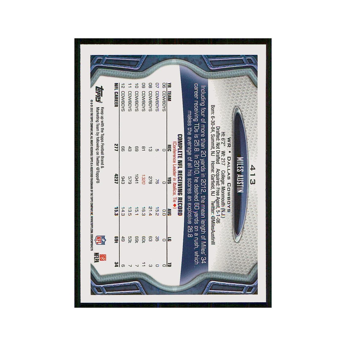 2013 Topps Miles Austin Cowboys #413