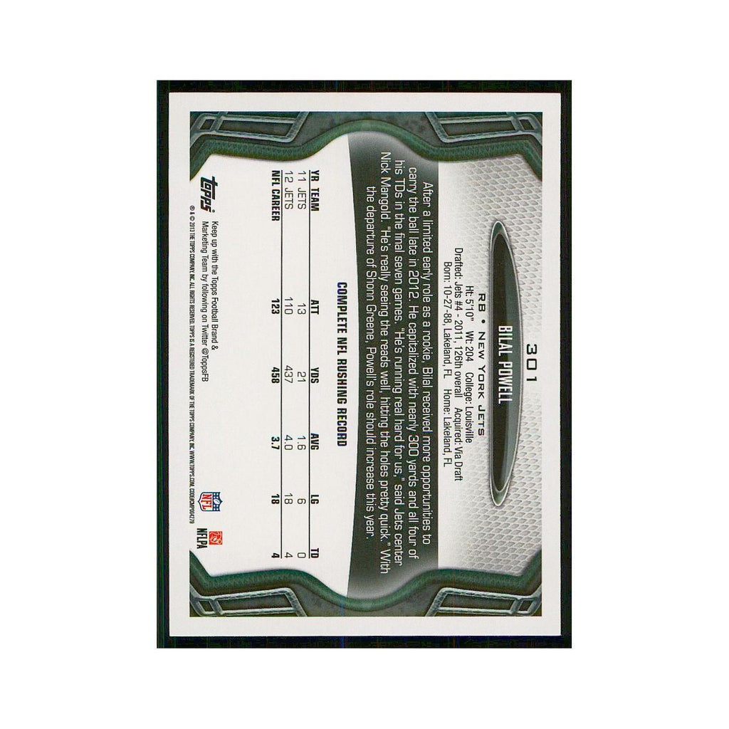2013 Topps Bilal Powell Jets #301