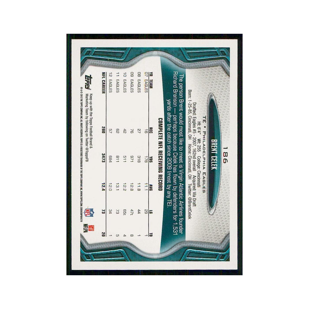 2013 Topps Brent Celek Eagles #186