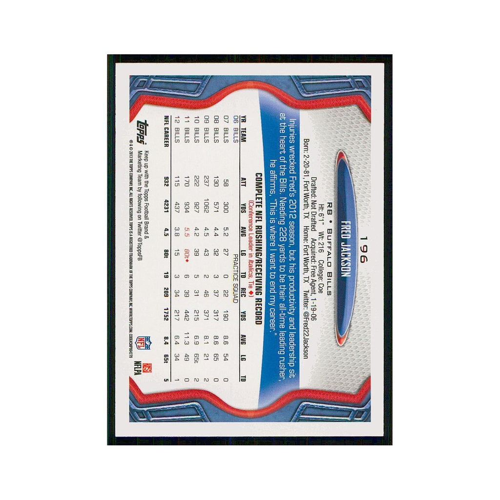 2013 Topps Fred Jackson Bills #196
