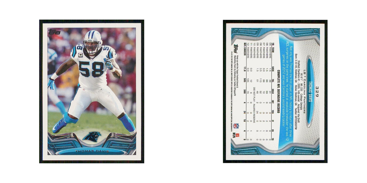 2013 Topps Thomas Davis Panthers #329