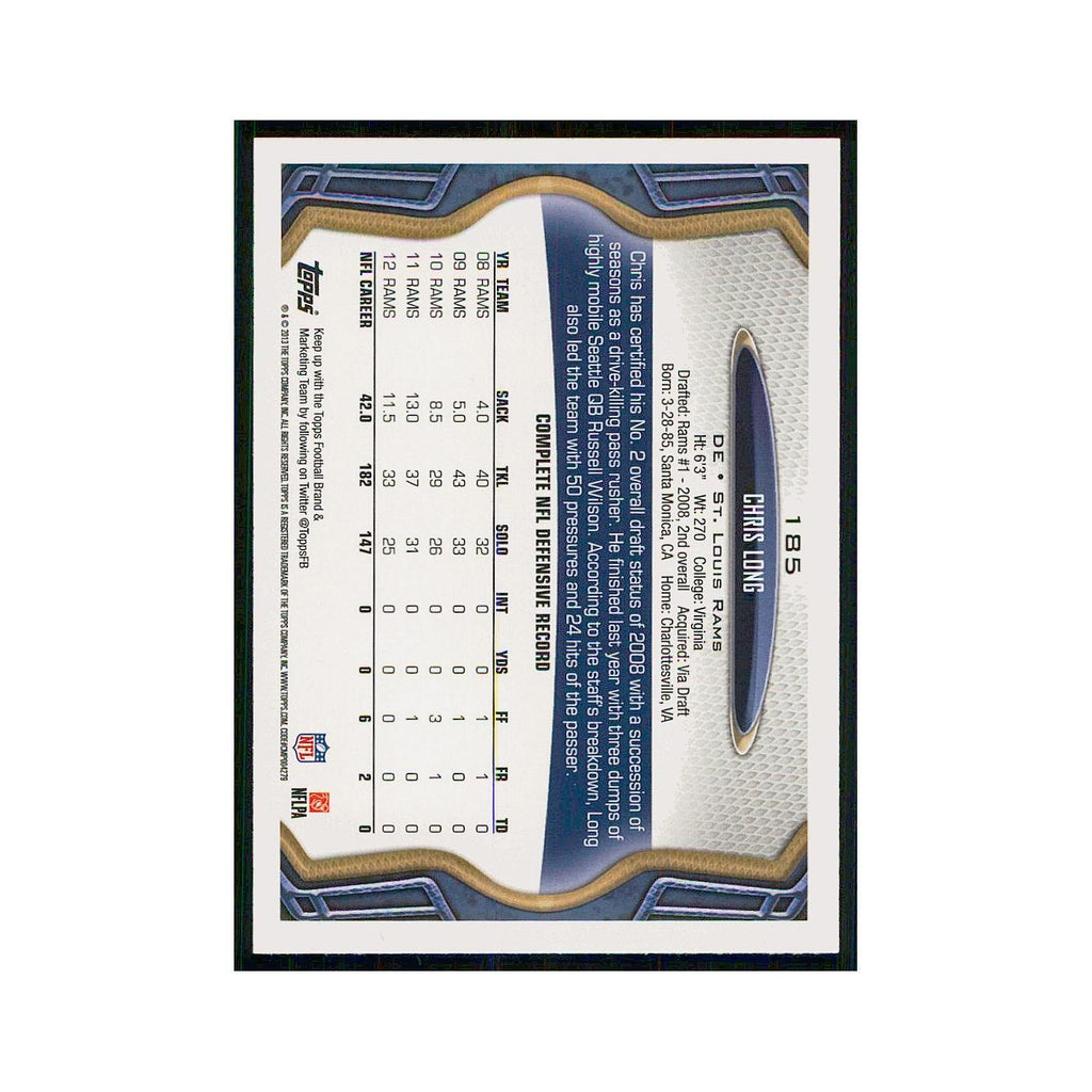 2013 Topps Chris Long St. Louis Rams #185