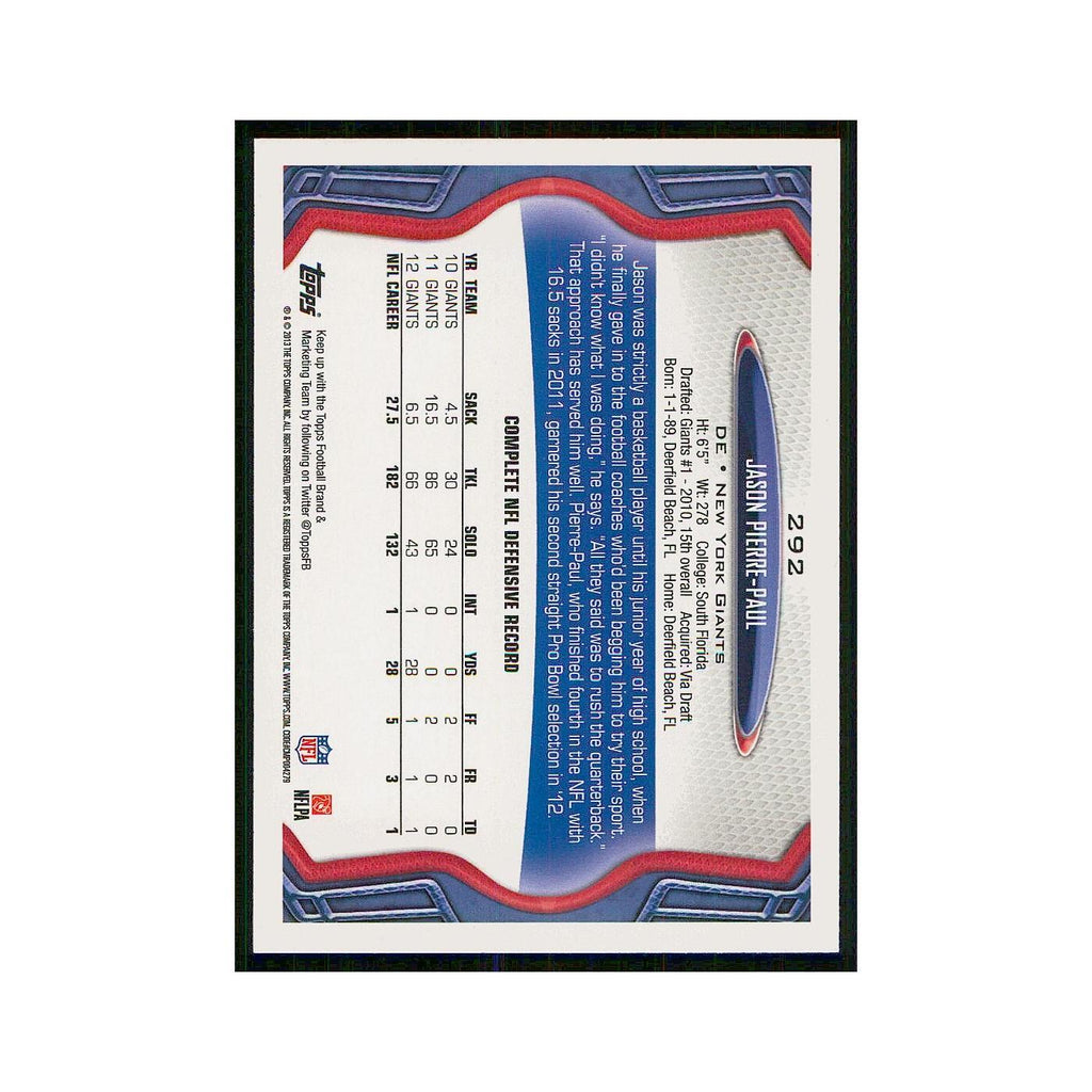 2013 Topps Jason Pierre-Paul Giants #292