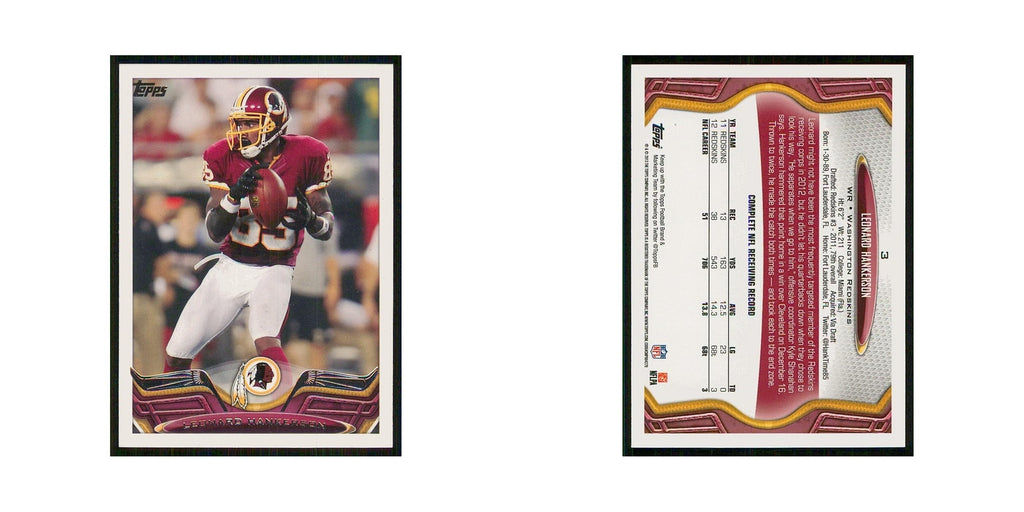 2013 Topps Leonard Hankerson Redskins #3