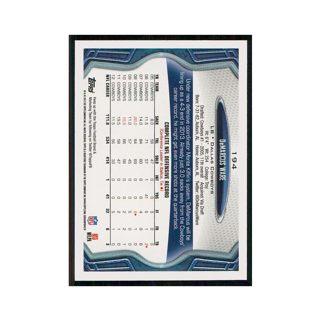 2013 Topps DeMarcus Ware Cowboys #194