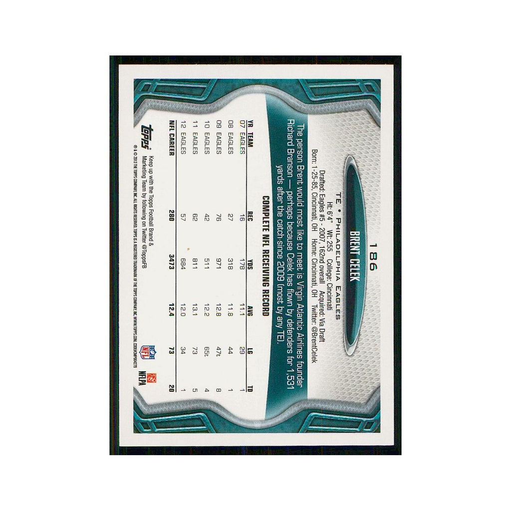 2013 Topps Brent Celek Eagles #186