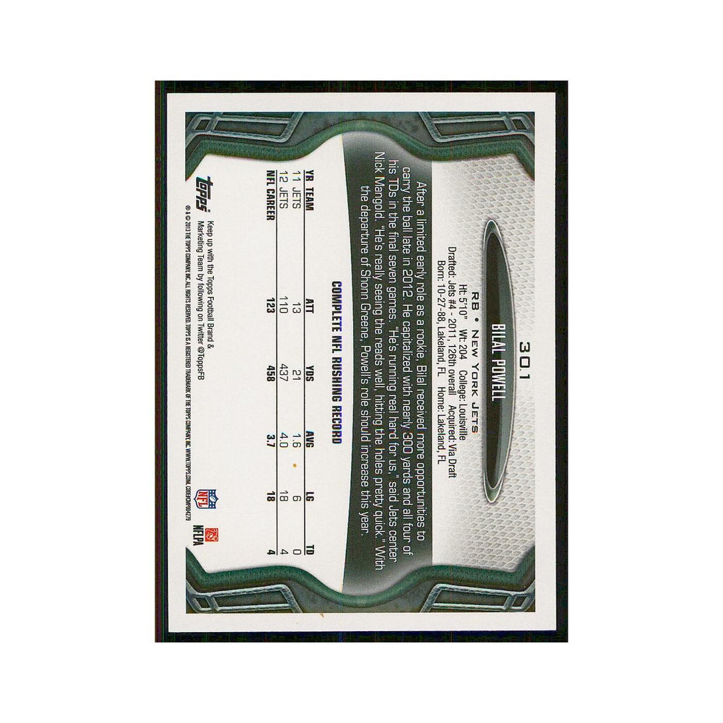 2013 Topps Bilal Powell Jets #301