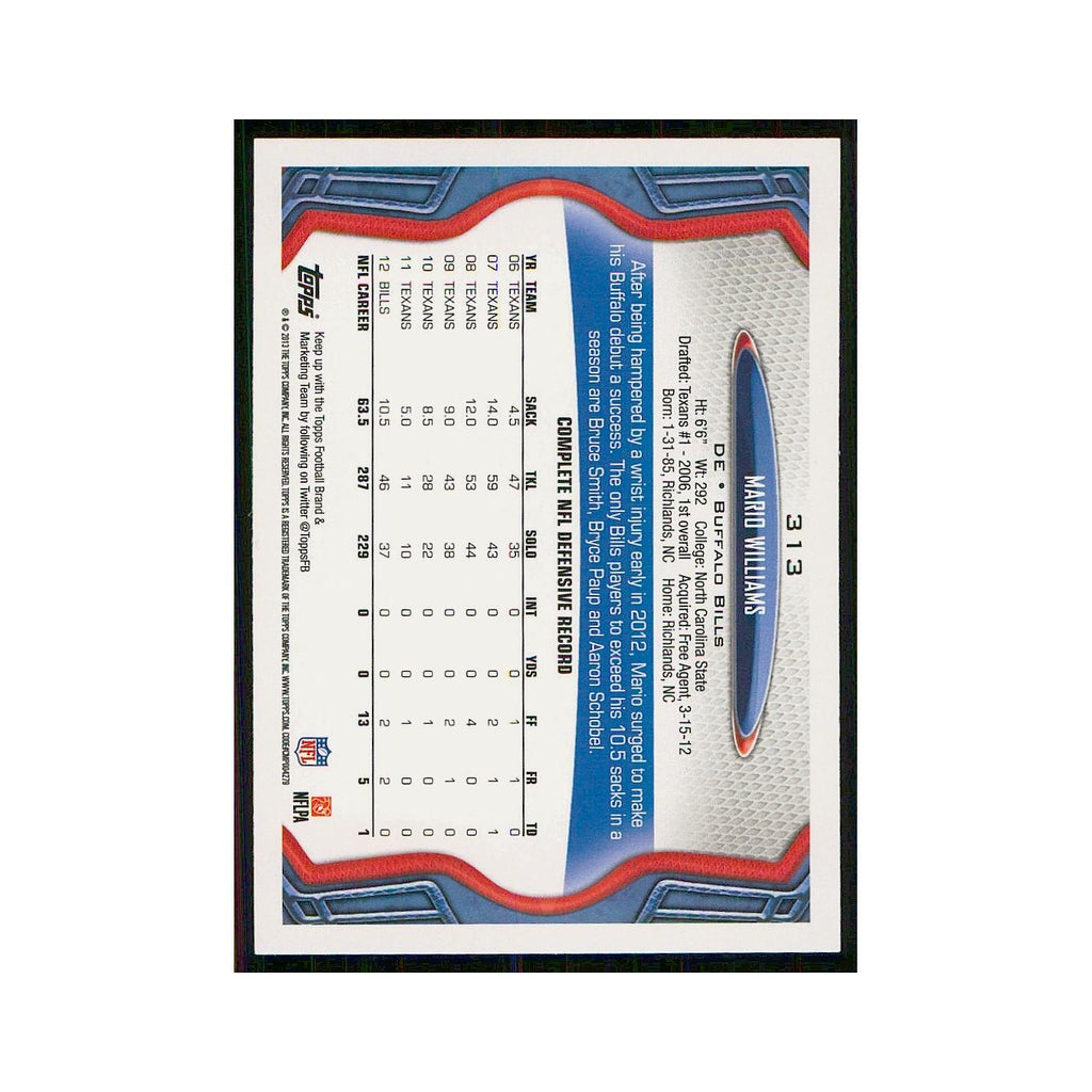 2013 Topps Mario Williams Bills #313