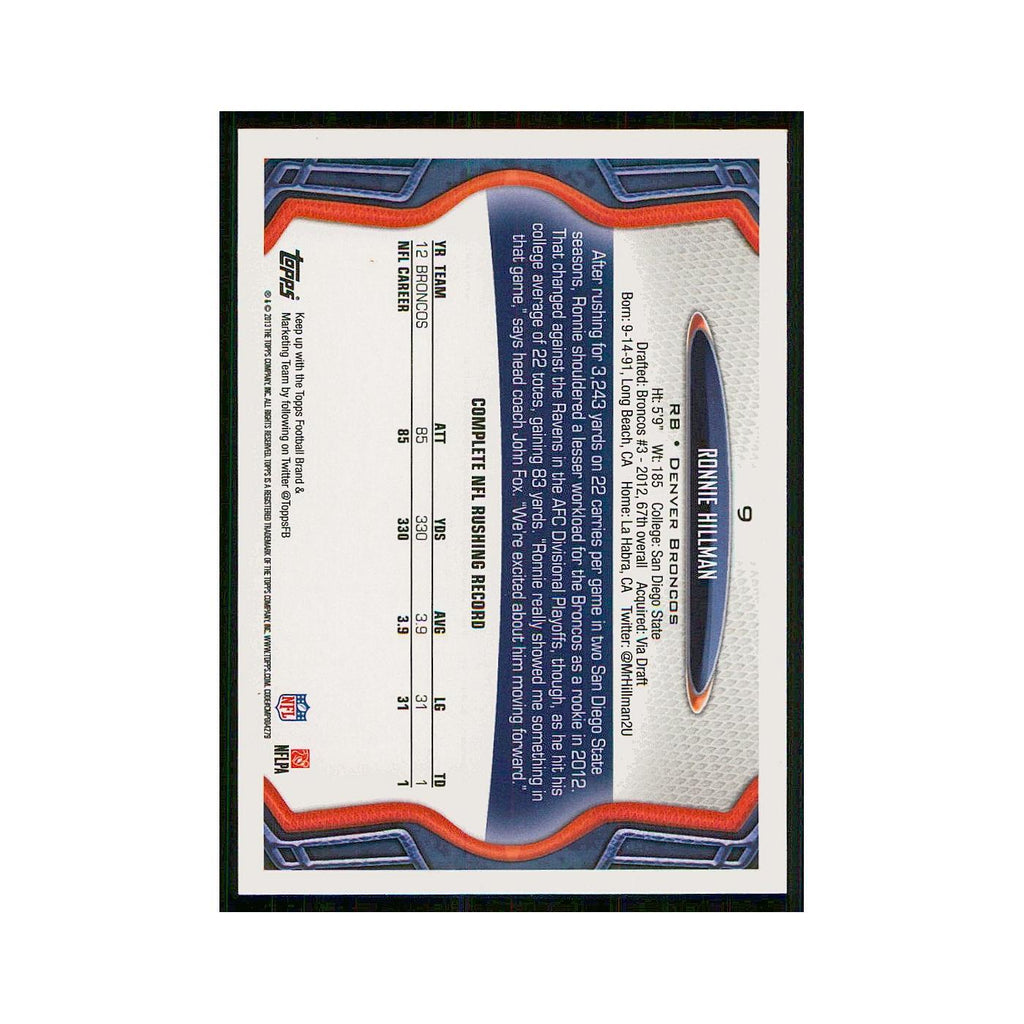 2013 Topps Ronnie Hillman Broncos #9